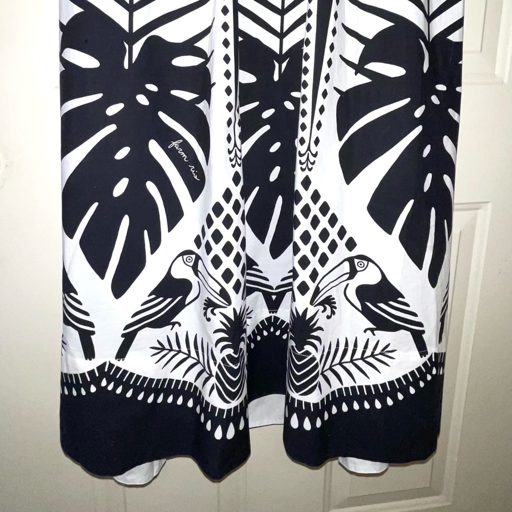 ✨HP✨ "FARM RIO" LADIES BLACK AND WHITE MAXI DRESS WITH ELASTIC WAIST, SIZE XL - Picture 5 of 8